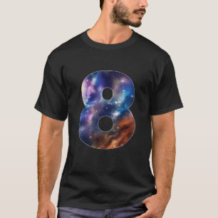 Galaxy 8 Year Old 8th Birthday Space Themed Astron T-Shirt