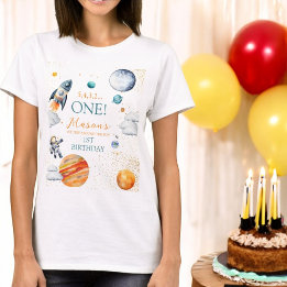 Galaxy Adventure Space Boy First Birthday T-Shirt