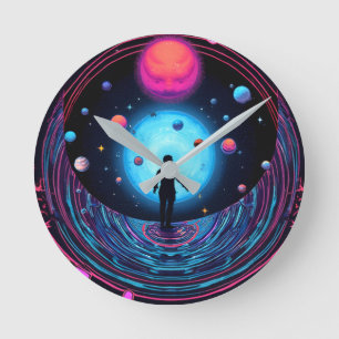 Galaxy Aesthetic Wall Clock – Outer Space Room Déc