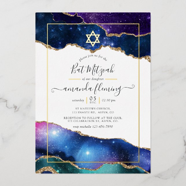 Galaxy Agate Bat Mitzvah  (Front)