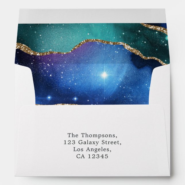 Galaxy Agate Bat Mitzvah Envelope (Back (Bottom))