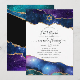 Galaxy Agate Bat Mitzvah Invitation