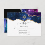 Galaxy Agate Bat Mitzvah RSVP Card<br><div class="desc">Galaxy faux glitter agate stone bat mitzvah rsvp card with elegant handwriting typography customisable to your event specifics.</div>