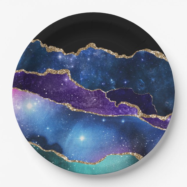 Galaxy Agate Series Design 13  Paper Plate (Front)