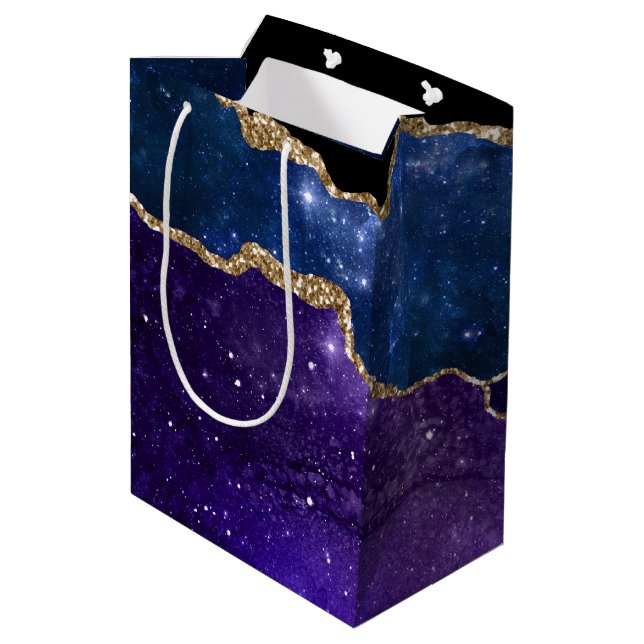 Galaxy Agate Series Design 1   Medium Gift Bag (Back Angled)
