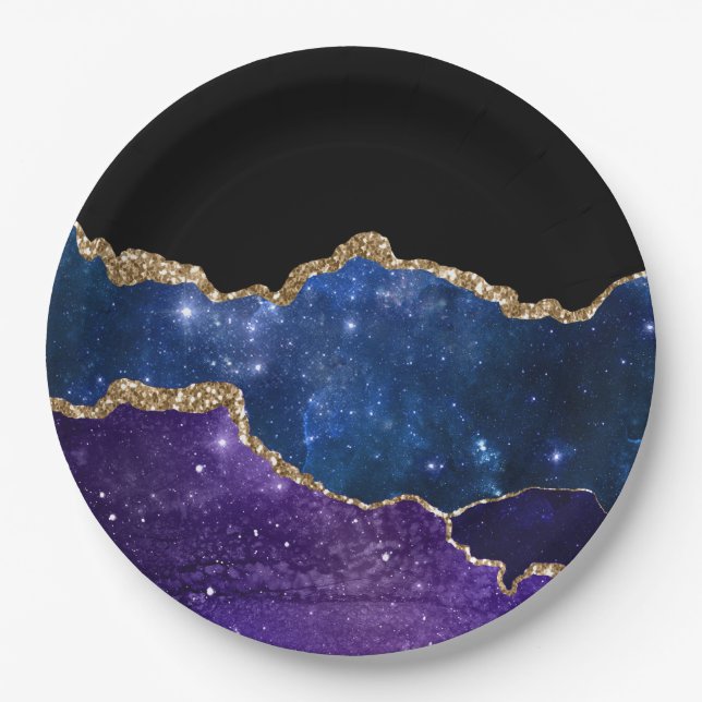 Galaxy Agate Series Design 1 Paper Plate (Front)