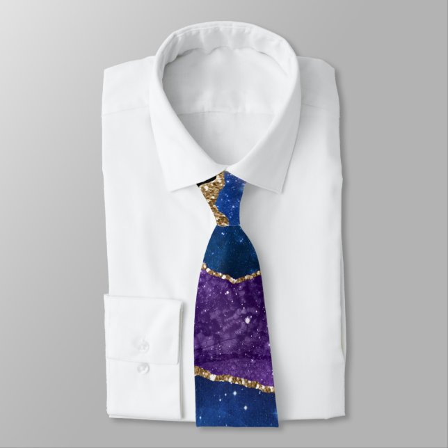Galaxy Agate with Gold  Tie (Tied)