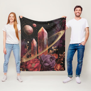 Galaxy Amethyst Starfield Cosmic Pattern Fleece Blanket