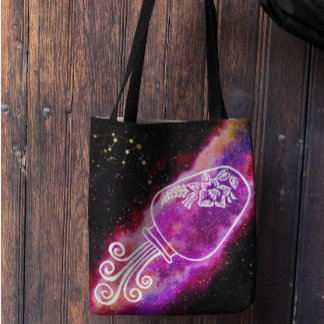 Galaxy Aquarius Personalised Zodiac Sign Tote Bag