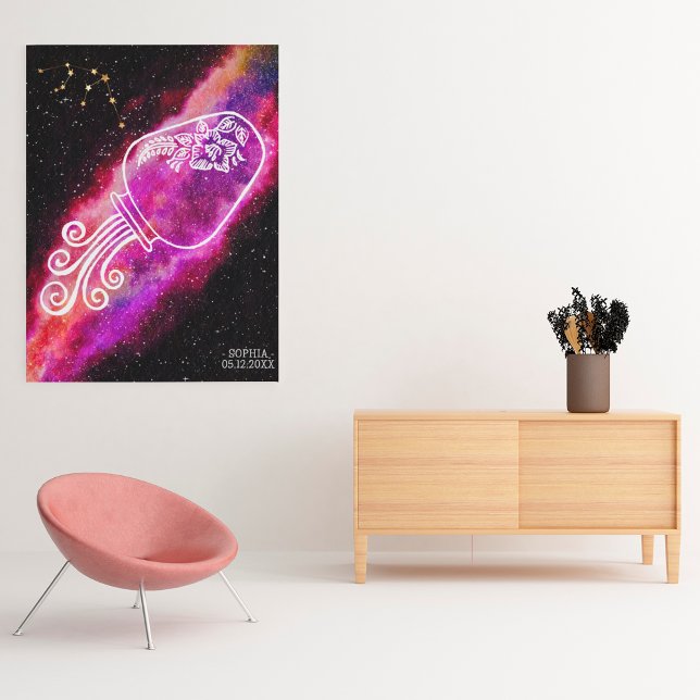 Galaxy Aquarius Personalised Zodiac Sign Wall Art (Creator Uploaded)