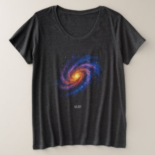 Galaxy Artwork – Cosmic Spiral Space Illustration Plus Size T-Shirt