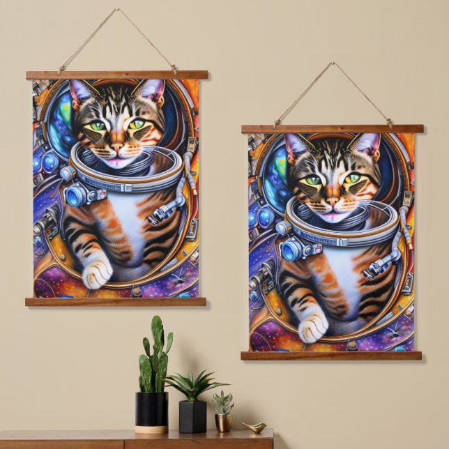Galaxy Astronaut Cat Hanging Tapestry (Asymmetrical)