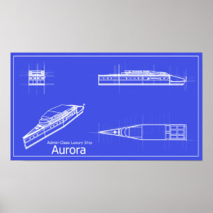 Galaxy Aurora Blueprints Poster