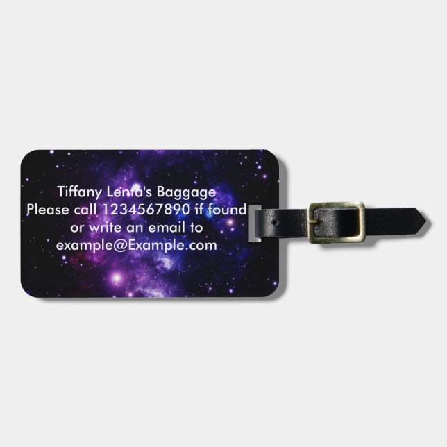 Galaxy Baggage Tag For teens. (Front Horizontal)