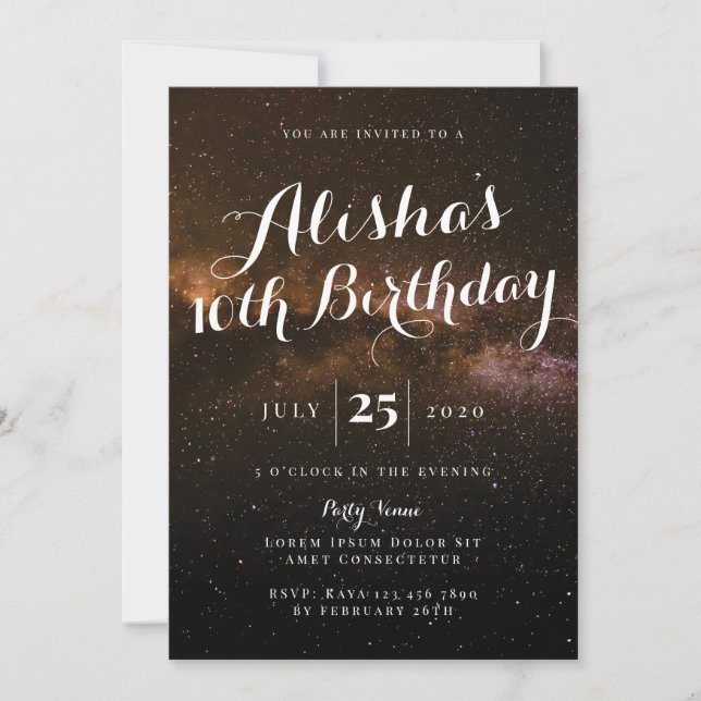Galaxy Birthday Invitation (Front)