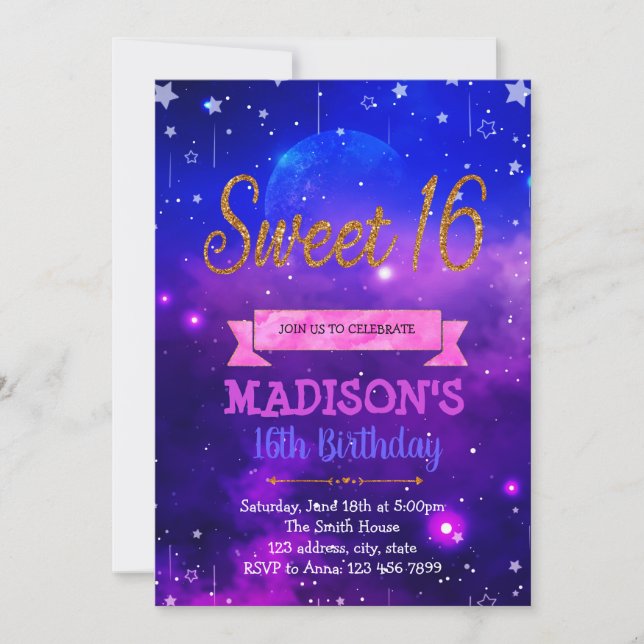 Galaxy Birthday Invitation (Front)