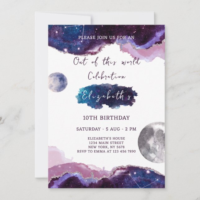 Galaxy Birthday Invitation (Front)