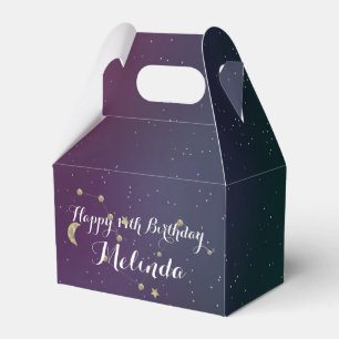 Galaxy Birthday Party Purple Blue Sky Foil Stars Favour Box