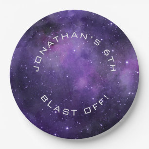 Galaxy Birthday   Purple Space   Planetarium Party Paper Plate