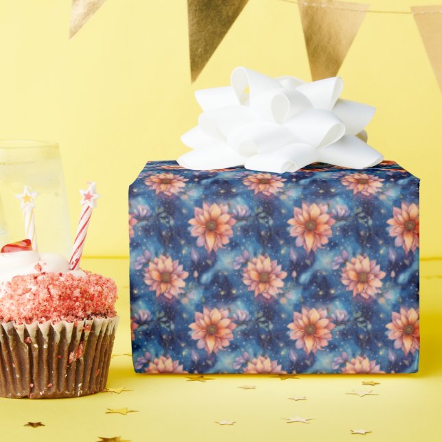 Galaxy Bloom Wrapping Paper (Birthday Party)