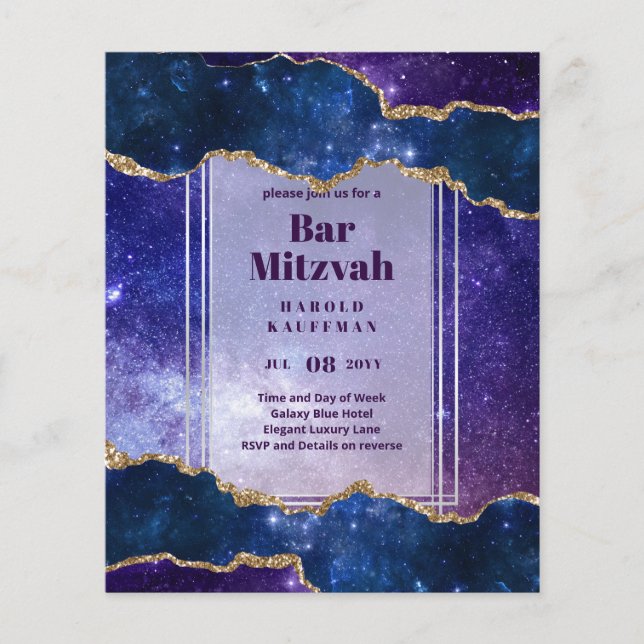 GALAXY Boys BAR MITVAH AGATE Blue LOWEST BUDGET Flyer (Front)