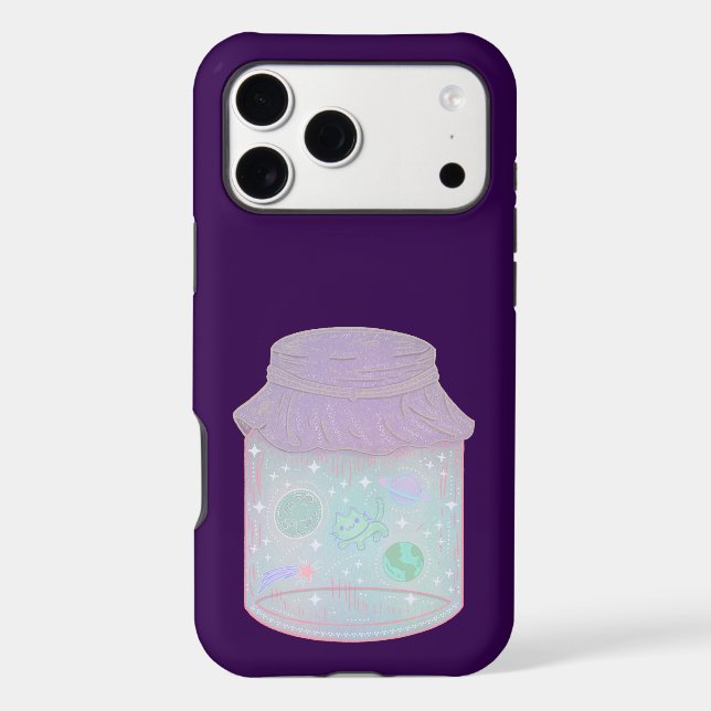 Galaxy Cat in a Jar | Kawaii Space Cat Art (Back)