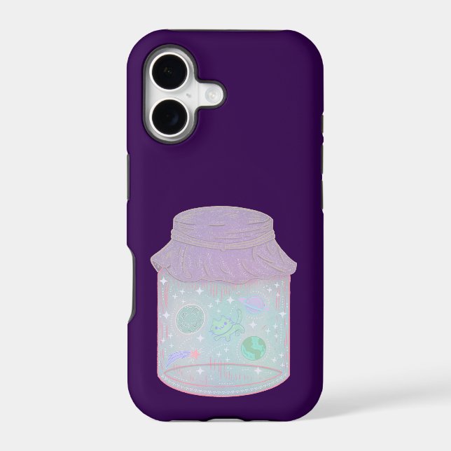 Galaxy Cat in a Jar | Kawaii Space Cat Art (Back)