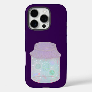 Galaxy Cat in a Jar | Kawaii Space Cat Art iPhone 16 Pro Case