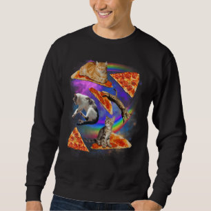 Galaxy Cat In Space Cat Riding Pizza 1 Sweatshirt