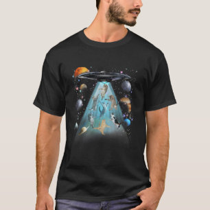 Galaxy Cat Swimming T-Shirt   Cute Astronaut Cats 