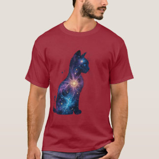 "Galaxy Cat T-Shirt – Cosmic Nebula Space Cat Desi