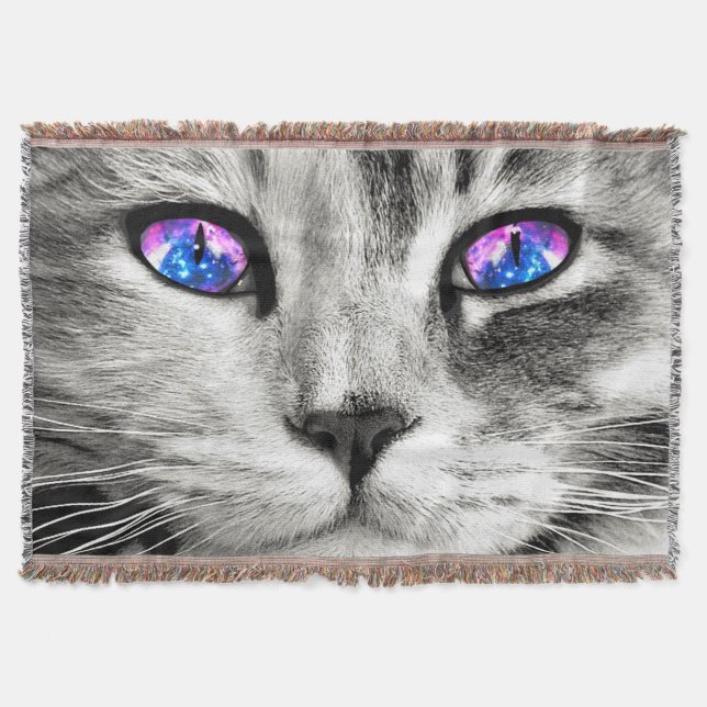 Galaxy Cat Throw Blanket (Front)