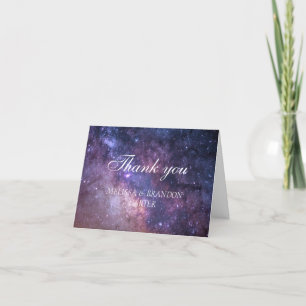 Galaxy Celestial Starry Night Wedding Thank you  Card