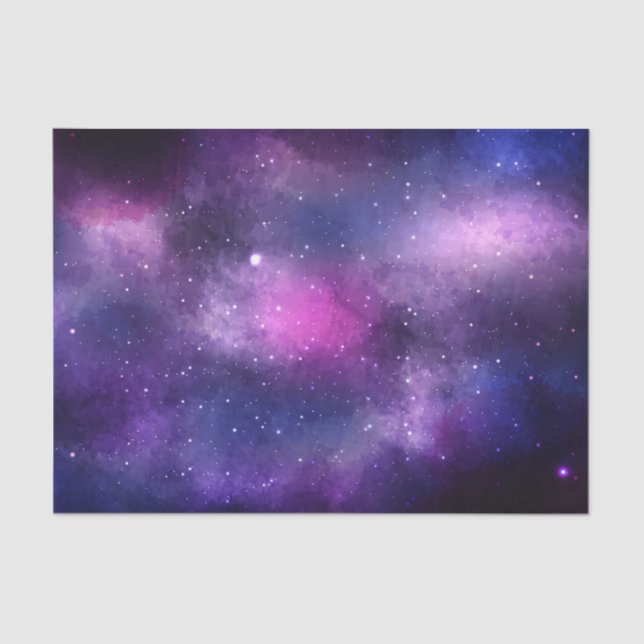 Galaxy Celestial Stars Blue & Purple Space Nebula Tissue Paper (Front)