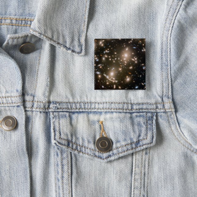 Galaxy Cluster Abell 370 15 Cm Square Badge (In Situ)