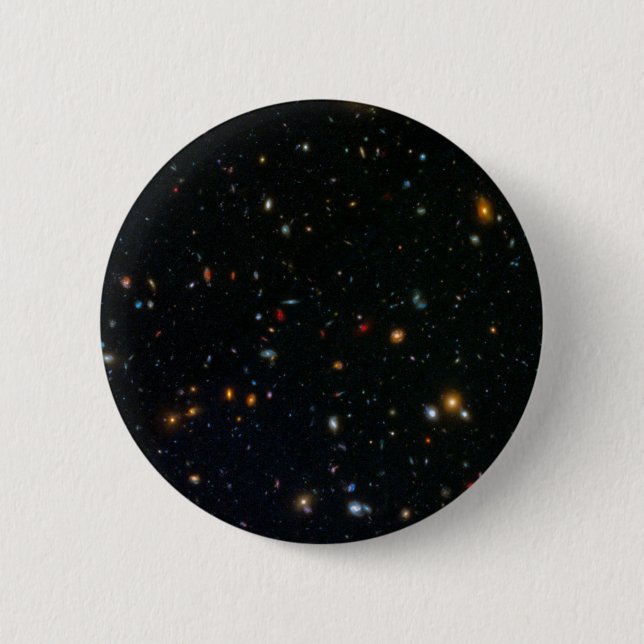 Galaxy Cluster Abell 370 Parallel Field. 6 Cm Round Badge (Front)