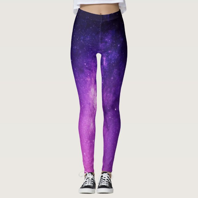 Galaxy Coloured Space and Universe Leggings (Front)