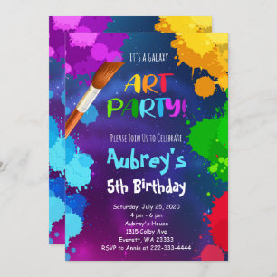 Galaxy Colourful Painting Birthday Invitation