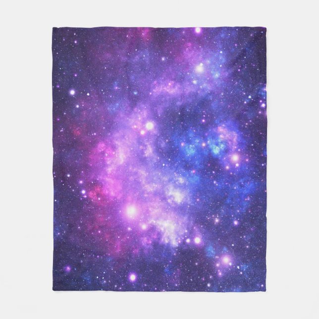 Galaxy cosmos pattern scrapbooking fleece blanket (Front)