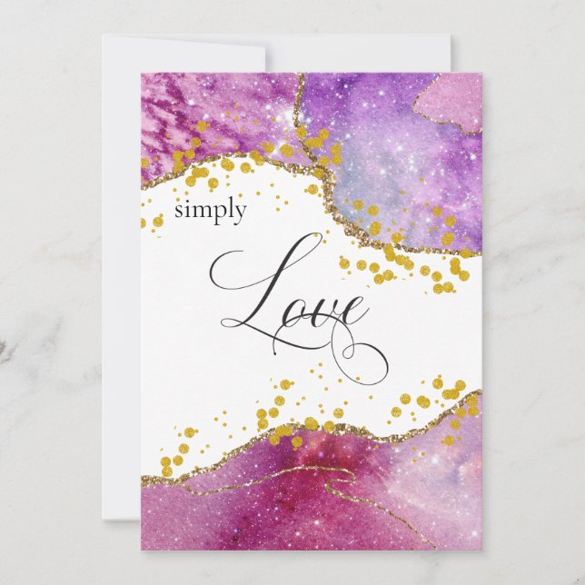 *~* Galaxy Cosmos Space SIMPLY LOVE Modern Stars Invitation (Front)