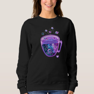 Galaxy Cup Vaporwave Japanese Cup Of Galaxy Tea Sweatshirt