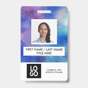 Galaxy Custom Employee Photo Personalized Name ID Badge