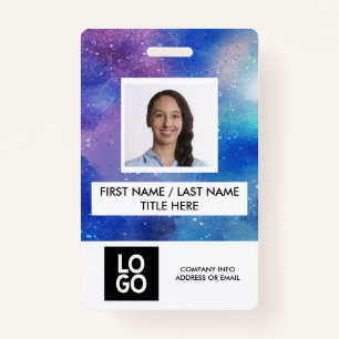 Galaxy Custom Employee Photo Personalized Name ID Badge