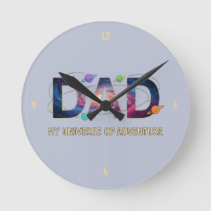Galaxy Dad Universe Adventure Round Clock