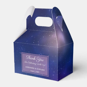 Galaxy Dark Blue And Purple Starry Night Wedding Favour Box