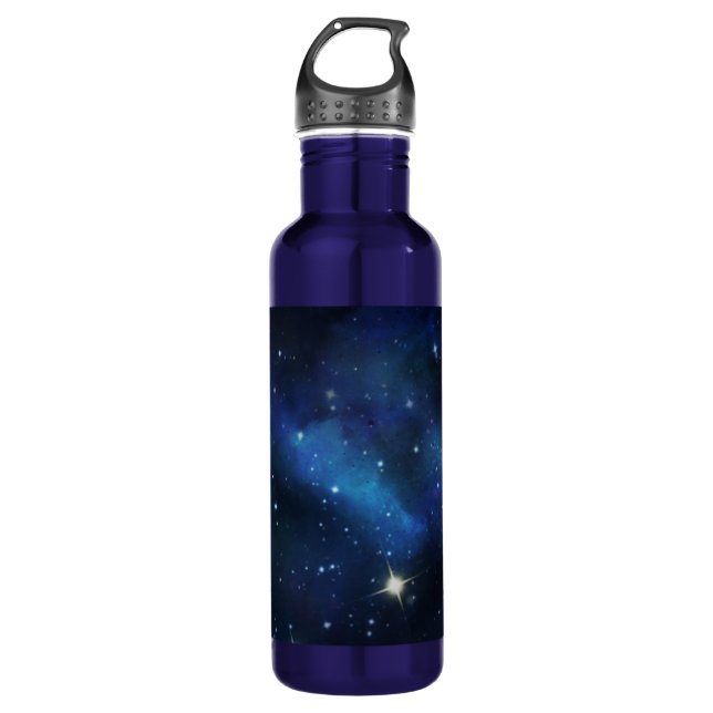 Galaxy Dark Blue Nebula Space Art 710 Ml Water Bottle (Front)