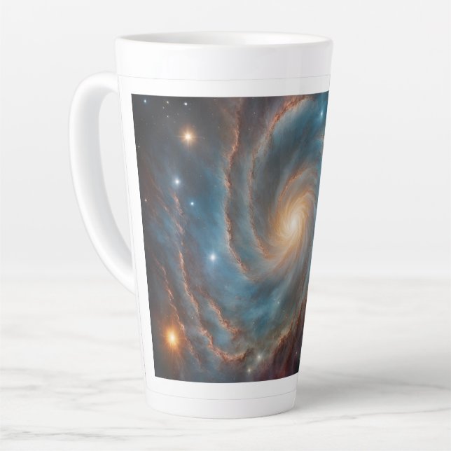 galaxy design large latte mug (Left Angle)
