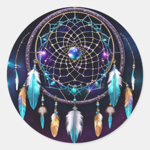 Galaxy Dreamcatcher Classic Round Sticker
