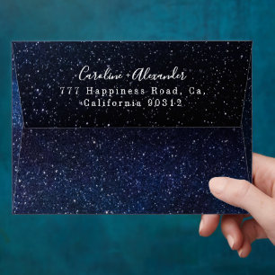 Galaxy Elegant Modern Wedding Sky Return Address E Envelope