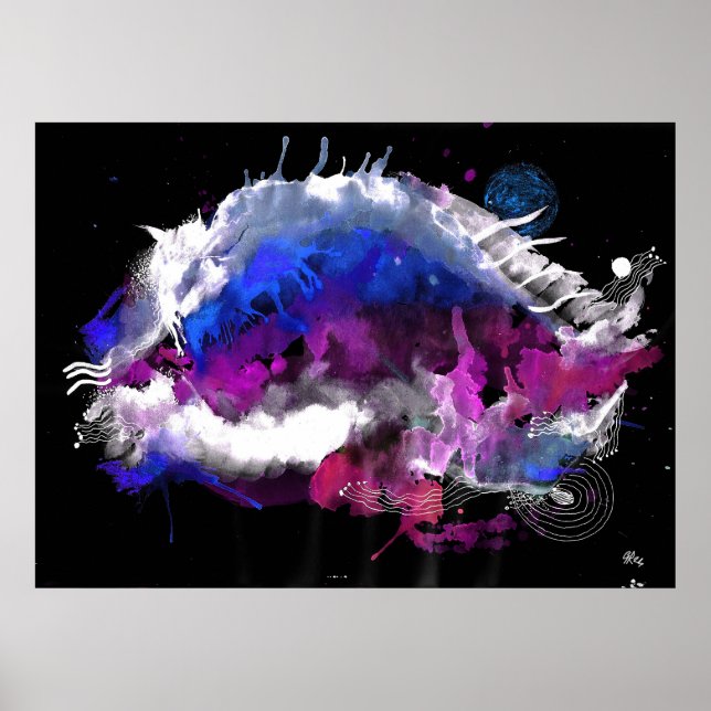 Galaxy eye watercolours poster (Front)